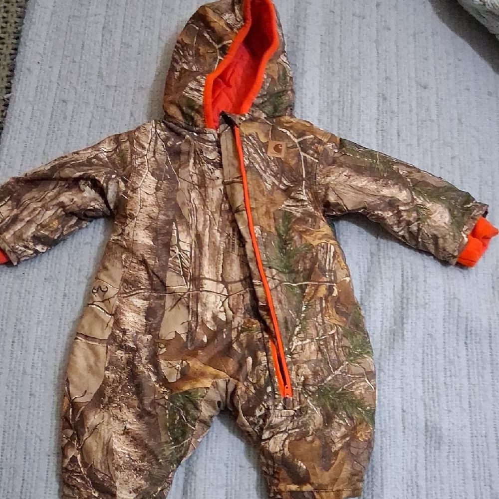 Carhartt Camouflage Snowsuit with Orange Interior